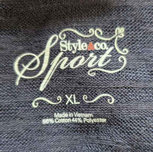 M Style & Co Sport Navy Hooded Cardigan with Pockets Size XL Lightweight Buttons - Picture 10 of 10